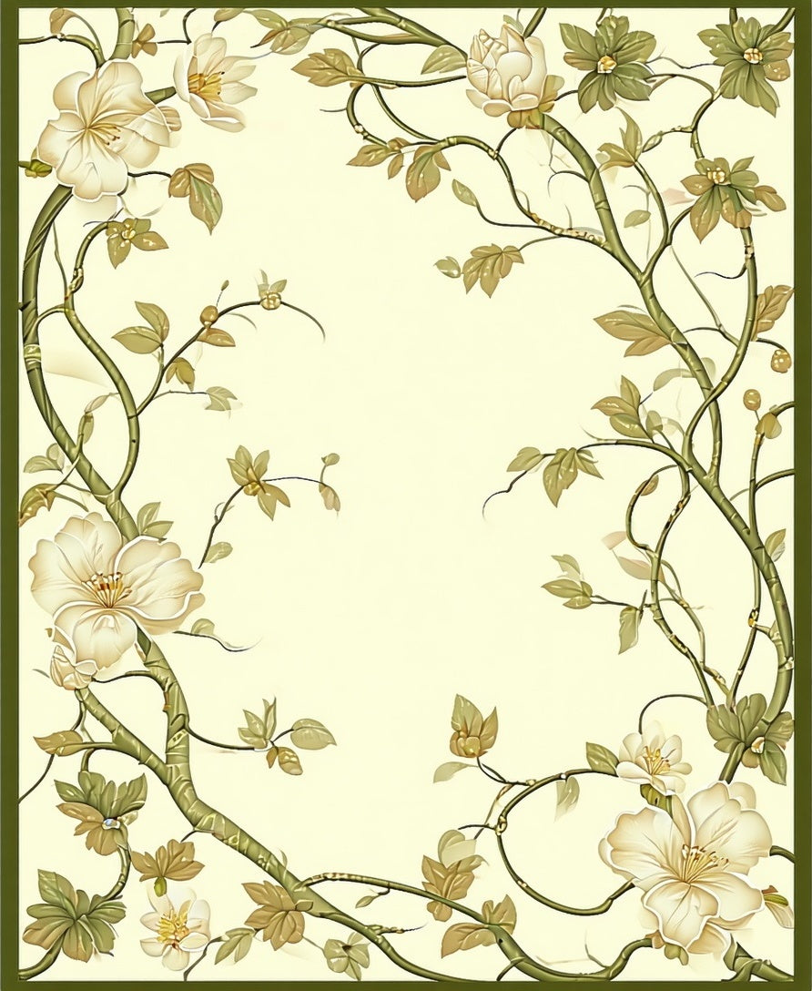 Botanical Vine Floral Garden Design Rug