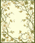 Botanical Vine Floral Garden Design Rug