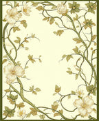 Botanical Vine Floral Garden Design Rug