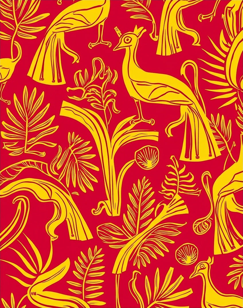Exotic Bird Floral Pattern Design Rug