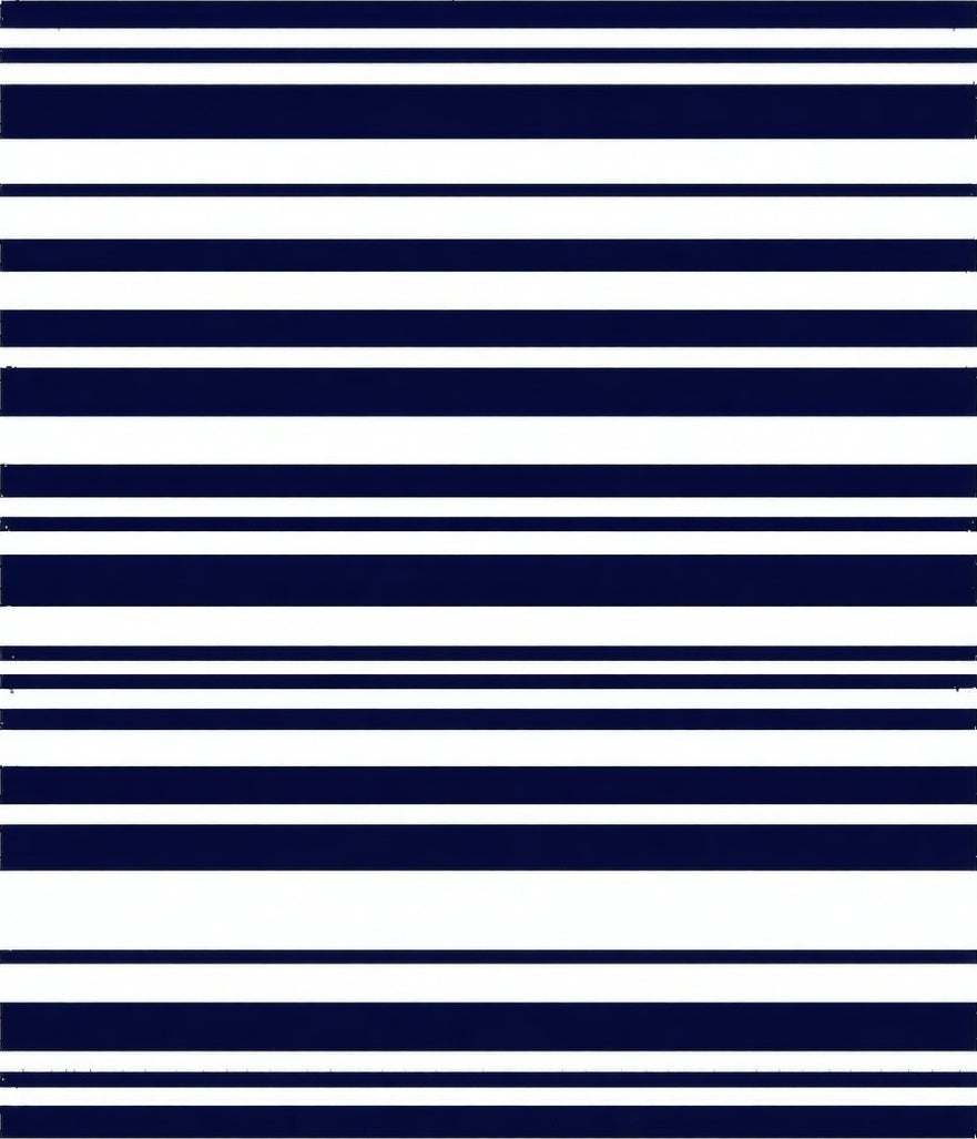 Bold Navy White Striped Classic Pattern Rug