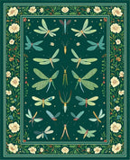 Art Nouveau Insect Floral Pattern Rug