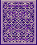 Ornate Purple Gold Geometric Design Rug