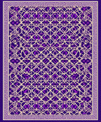 Ornate Purple Gold Geometric Design Rug
