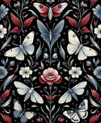 Whimsical Butterfly Floral Pattern Design Rug