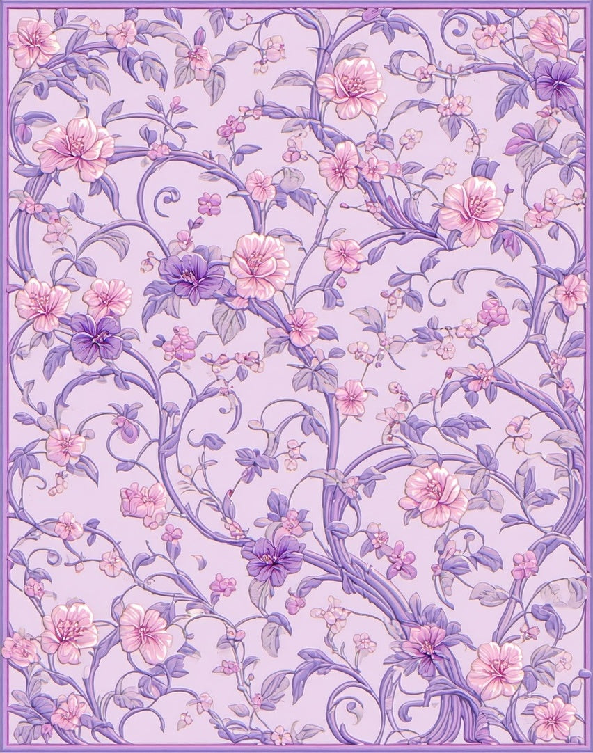 Lavendersweet Floral Vines Pattern Rug