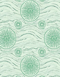 Seafoam Green Radial Medallion Swirl Rug