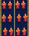 Red Drummer Guards Repeating Motif Rug