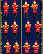Red Drummer Guards Repeating Motif Rug