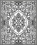Ornate Floral Scrollwork Rug