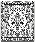 Ornate Floral Scrollwork Rug