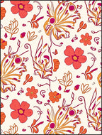 Warm Floral Swirl Pattern Rug