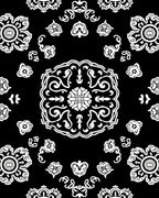 Monochromatic Floral Mandala Pattern Rug