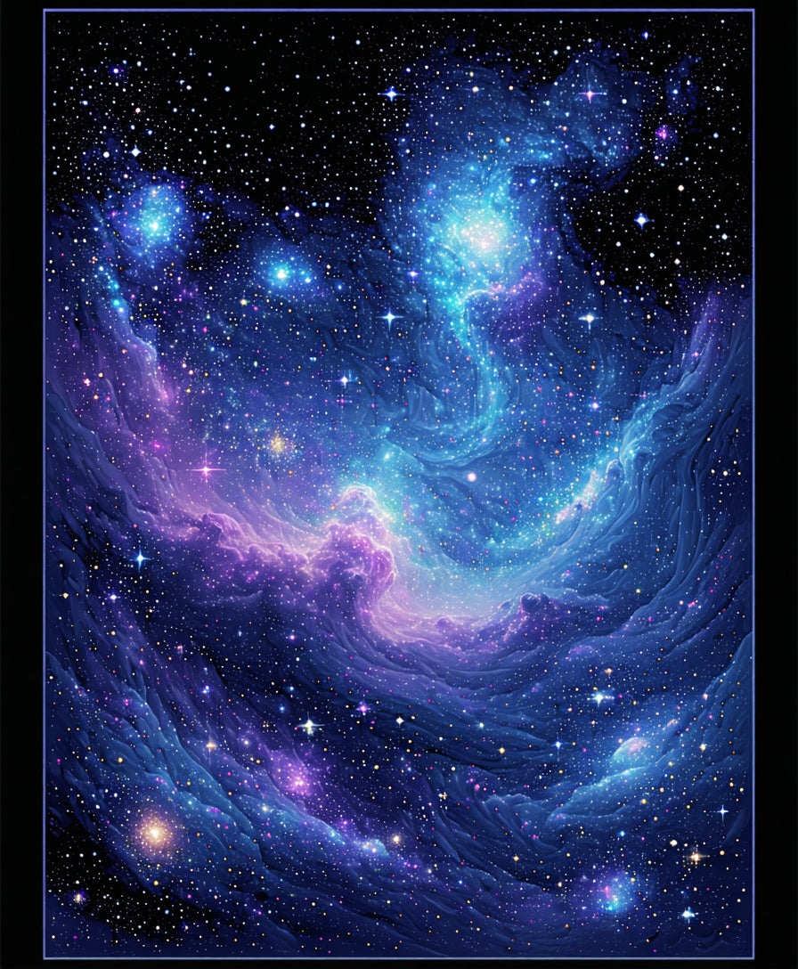 Cosmic Nebula With Starry Sky Rug