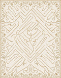Abstract Golden Floral Geometric Design Rug