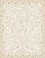 Abstract Golden Floral Geometric Design Rug