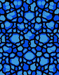 Deep Blue Geometric Organic Overlay Rug