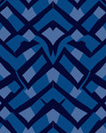 Abstract Indigo Geometric Pattern Rug