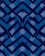 Abstract Indigo Geometric Pattern Rug