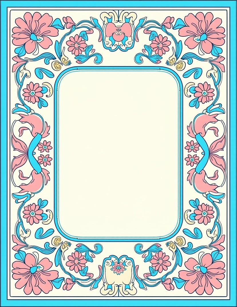 Art Nouveau Floral Swirls Rug