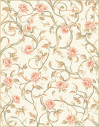 Vintage Floral Vine Pattern Rug