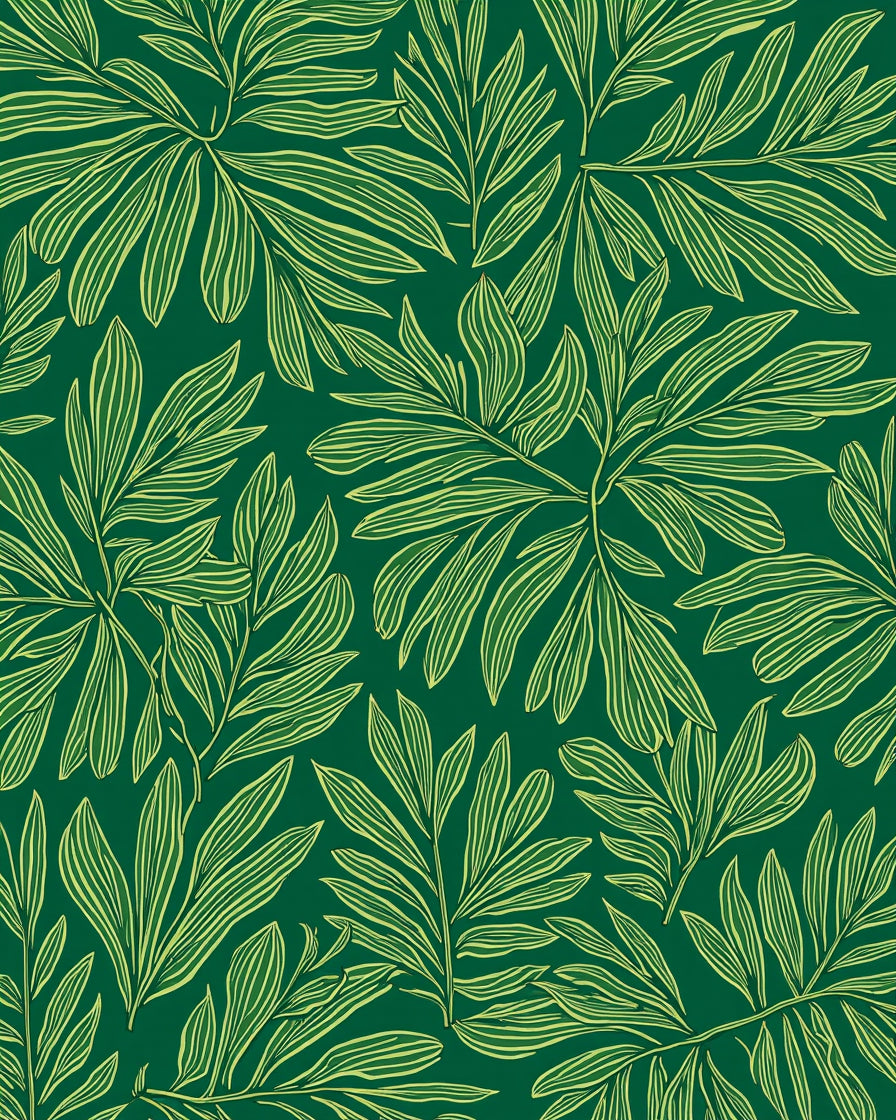 Botanical Leaf Pattern Design Rug