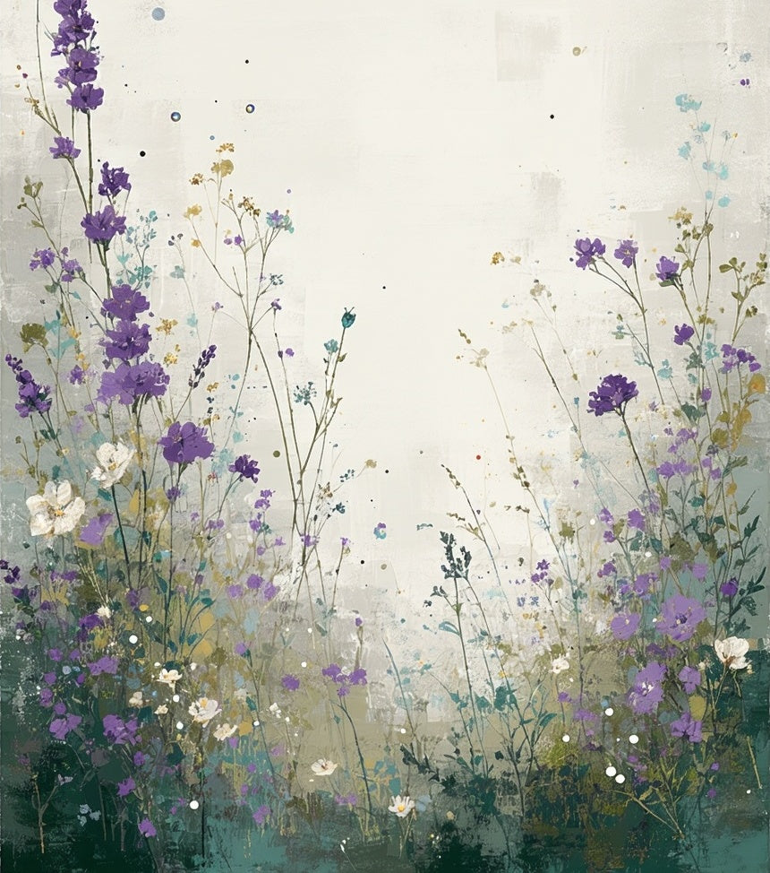 Wildflowers Watercolor Garden Design Rug