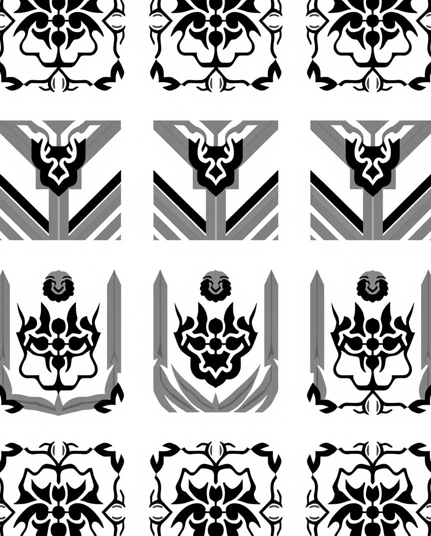 Monochromatic Symmetry Pattern Design Rug