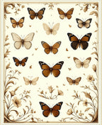 Nature Butterfly Patterned Design Rug