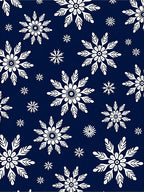 Classic White Snowflake Navy Night Rug
