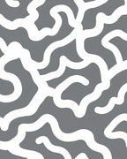 Abstract White Swirls on Gray Background Rug