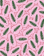 Pink Fern Abstract Art Rug