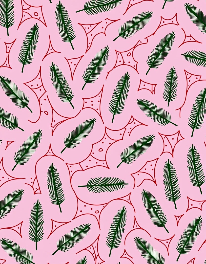 Pink Fern Abstract Art Rug