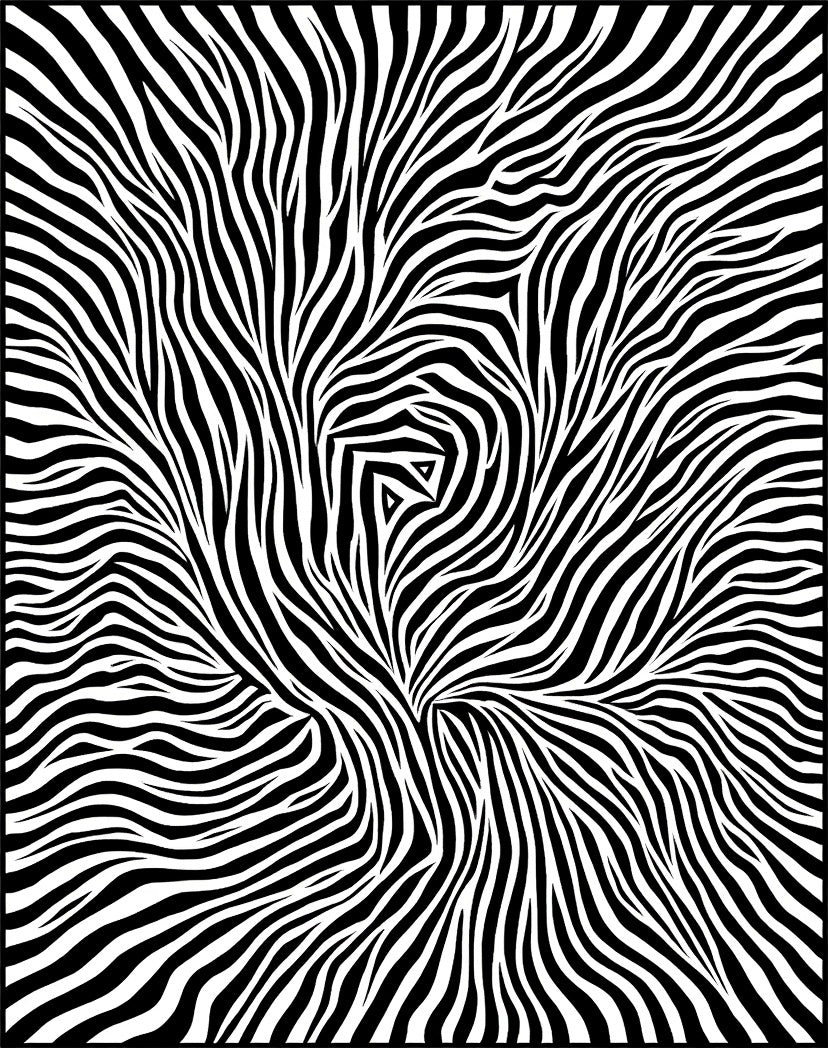 Abstract Zebra Striped Organic Pattern Rug