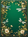 Dragonfly Floral Art Nouveau Design Rug