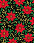 Crimson Floral Swirl Foliage Rug