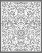 Art Nouveau Floral Scrollwork Rug