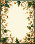 Gilded Foliage Scroll Floral Pattern Rug