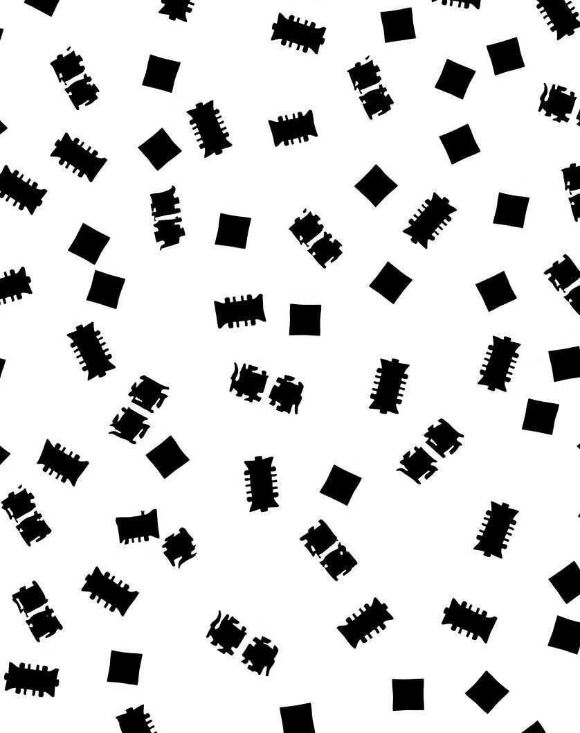 Abstract Block Elements Repeating Design Rug