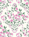Pink Green Floral Damask Style Design Rug