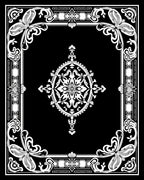 Ornate Floral Border Design Rug