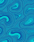 Abstract Swirls Teal Blue Ripples Rug