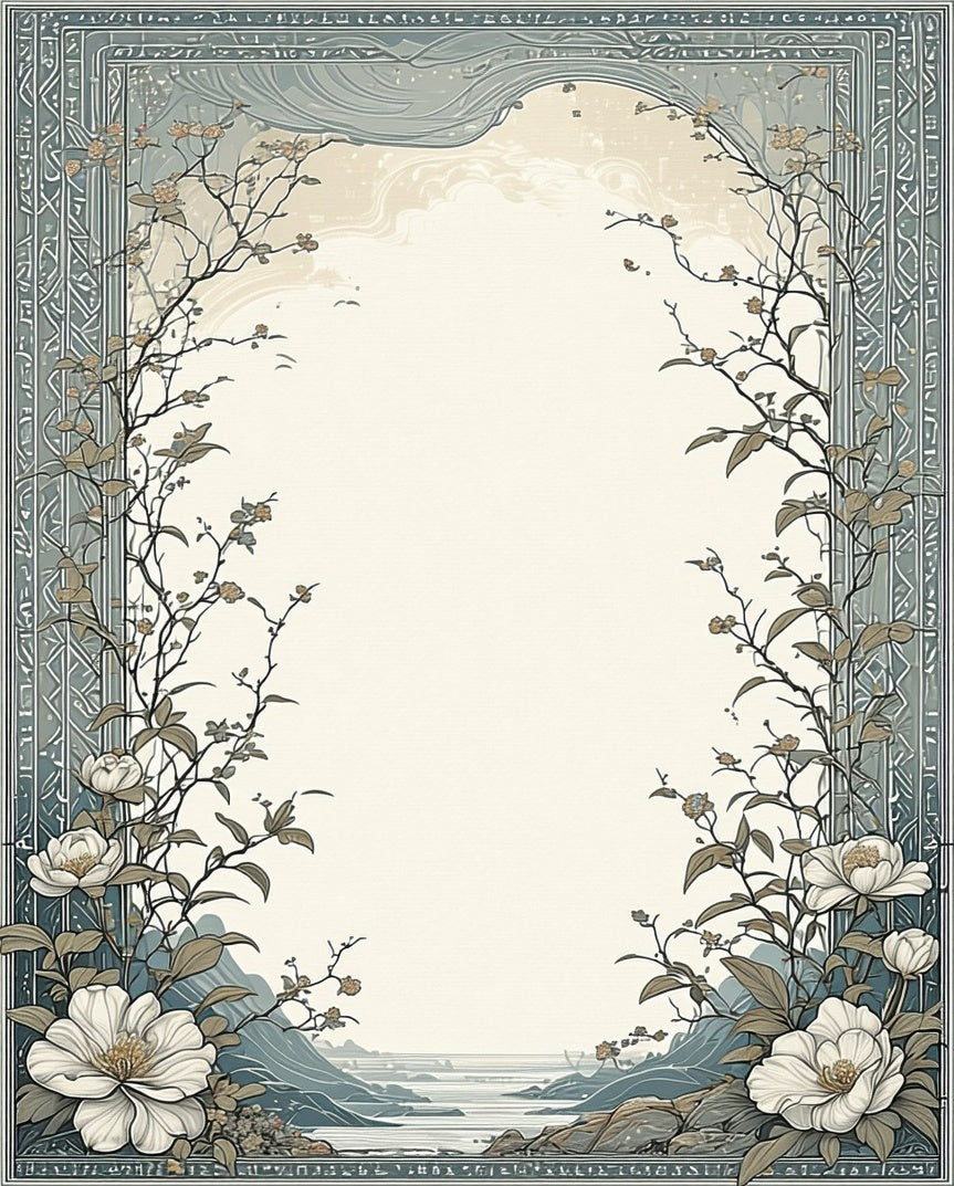 Art Nouveau Floral Arch Nature Rug