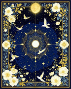 Celestial Floral Birds And Stars Rug