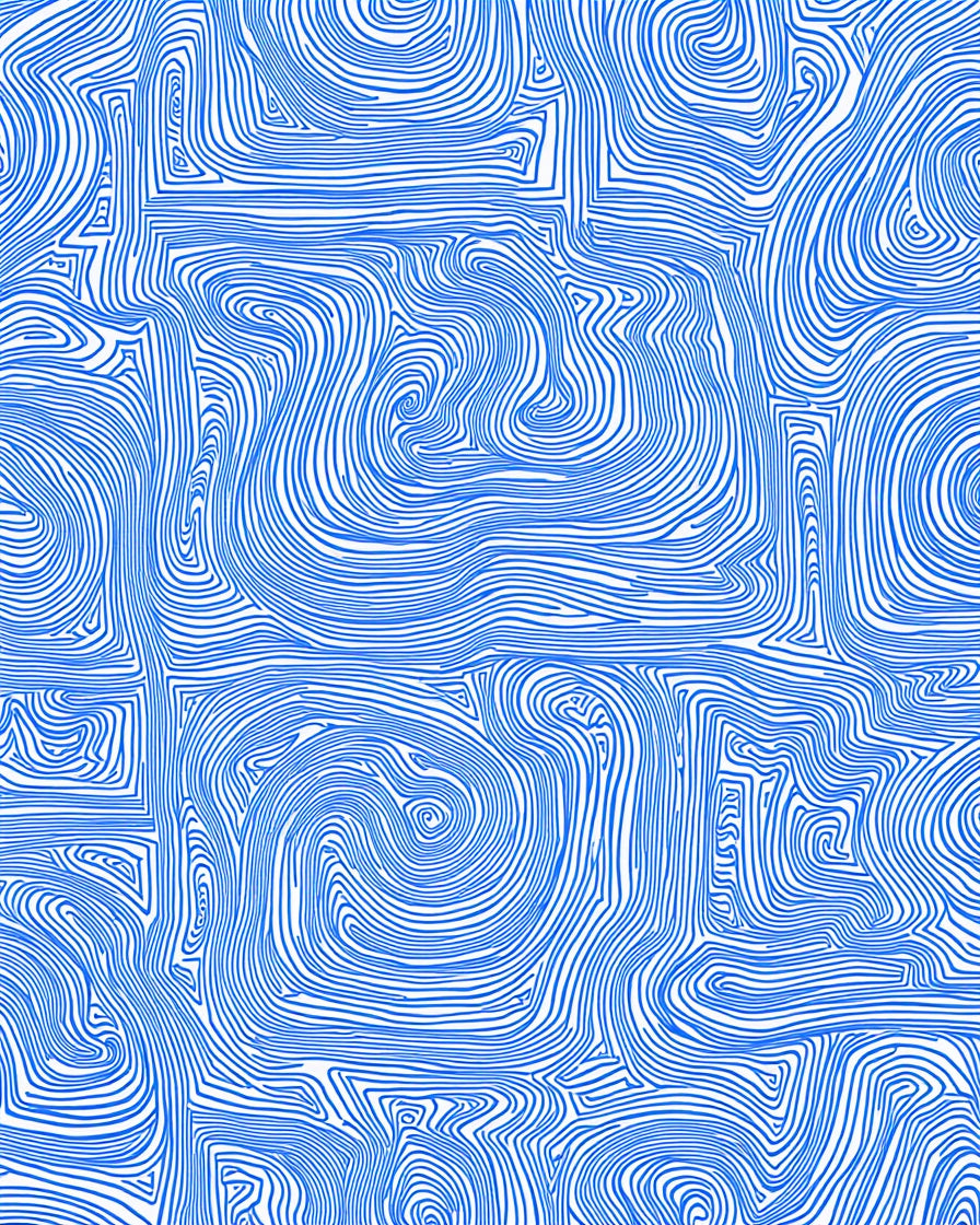 Blue Swirl Contour Abstract Pattern Rug