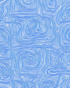 Blue Swirl Contour Abstract Pattern Rug