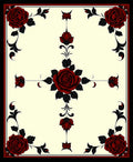 Gothic Red Rose Lace Pattern Rug