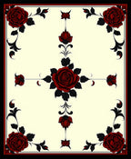 Gothic Red Rose Lace Pattern Rug