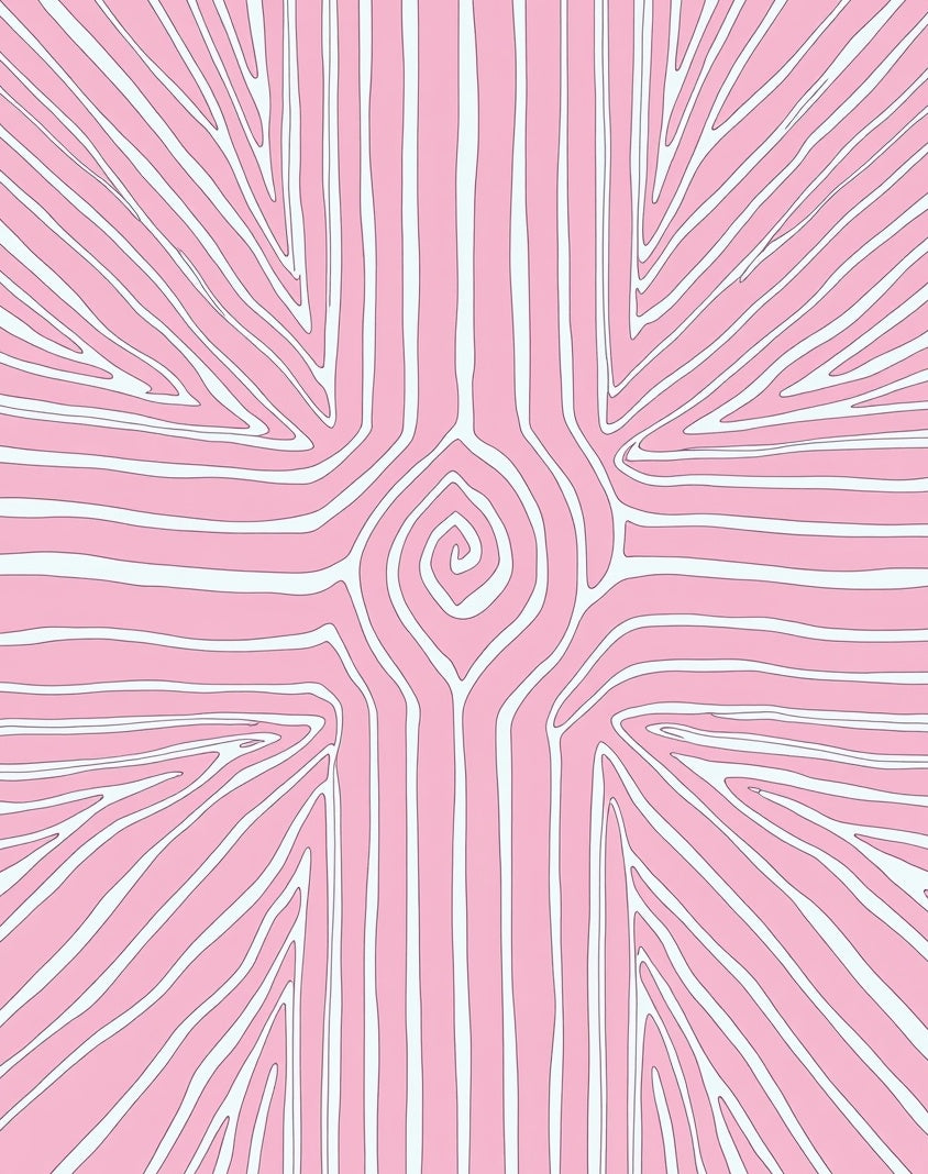 Abstract Swirl Pink Graphic Pattern Rug
