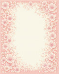 Soft Pink Floral Embossed Border Rug